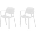Weiße Höffner Armlehnstühle stapelbar Breite 50-100cm, Höhe 50-100cm, Tiefe 50-100cm 2-teilig 