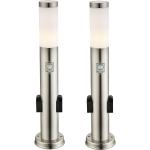 Silberne etc-shop Stehlampen & Stehleuchten  aus Edelstahl E27 2-teilig 