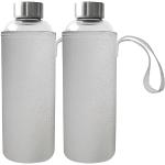 2er-Set Trinkflaschen, Borosilikatglas, Neopren-Hülle, 750ml, BPA-frei
