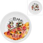 Bunte Van Well Runde Pizzateller aus Porzellan lebensmittelecht 2-teilig 