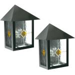 Silberne etc-shop Außenwandleuchten & Außenwandlampen aus Glas E27 2-teilig 