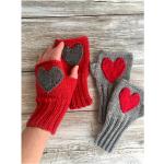 Rote Fingerlose Handschuhe & Halbfinger-Handschuhe für Damen für den für den Herbst 
