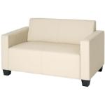 Cremefarbene Moderne Mendler Zweisitzer-Sofas aus Kunstleder mit Armlehne Breite 100-150cm, Höhe 0-50cm 2 Personen 