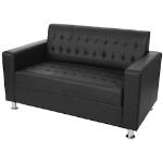 Schwarze Moderne Mendler Zweisitzer-Sofas aus Kunstleder mit Armlehne Breite 50-100cm, Höhe 0-50cm 2 Personen 