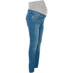 2Hearts Umstands-Jeans San Francisco - Schwangerschaftshose mit Used-Waschung & Abnähern am Knie - Hose mit Stretch-Anteil für Schwangere - denim