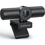 AIRHUG 2K Webcam -Full HD 1080P Webcam mit Zwei Mikrofonen, Mit Sichtschutz Abdeckung, 72°Weitwinkel Computer Webcam, USB Plug&Play, Autofokus, Kompatibel für Online-Meeting, Streaming