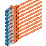 Orange Netzwerkkabel aus Glasfaser 10-teilig 