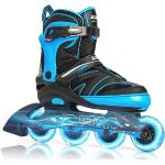2PM SPORTS Verstellbar Inliner für Kinder, Mädchen und Jungen Inline Skates mit leichten Rollschuhe für Damen/Herren Anfänger (Blau L)