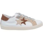 2Star, Weiße und Leder Low Sneakers White, Damen, Größe: 38 EU