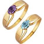 Reduzierte Blaue Vergoldete Ringe vergoldet mit Amethyst für Damen 