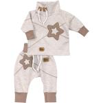 Reduzierte Beige Sterne Langärmelige Hosen und Oberteile für Kinder aus Baumwolle Größe 86 2-teilig 