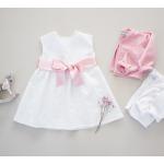 Rosa Ärmellose Bio Nachhaltige Kinderkleider mit Bolero mit Knopf aus Baumwolle 