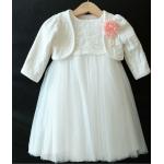 Weiße Kinderkleider mit Bolero aus Tüll für Mädchen Größe 62 