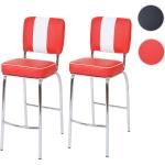Rote Moderne Mendler Avellino Barhocker Sets mit Ländermotiv aus Kunstleder Breite 0-50cm, Höhe 100-150cm, Tiefe 0-50cm 2-teilig 