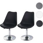 2x Drehstuhl Malmö T501, Stuhl Küchenstuhl, höhenverstellbar, Kunstleder ' schwarz, Chromfuß