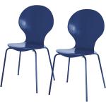 Blaue Minimalistische Stuhl-Serie lackiert aus Holz stapelbar Breite 0-50cm, Höhe 0-50cm, Tiefe 0-50cm 