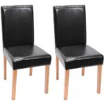 Schwarze Moderne Mendler Littau Esszimmerstühle ohne Armlehne aus Leder gepolstert Breite 0-50cm, Höhe 50-100cm, Tiefe 50-100cm 2-teilig 