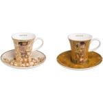 Goldene Gustav Klimt Espressotassen aus Porzellan 