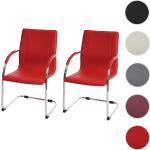 Rote Moderne Mendler Konferenzstühle & Besucherstühle aus PVC mit Armlehne Breite 50-100cm, Höhe 50-100cm, Tiefe 50-100cm 2-teilig 