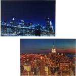 Bunte Moderne Mendler New York Bildersets mit Skyline-Motiv 60x40 2-teilig 