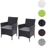 Schwarze Mendler Polyrattan Sessel aus Polyrattan mit Kissen Breite 50-100cm, Höhe 50-100cm, Tiefe 50-100cm 