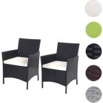 Schwarze Mendler Polyrattan Sessel aus Polyrattan mit Kissen Breite 50-100cm, Höhe 50-100cm, Tiefe 50-100cm 