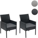 Schwarze Mendler Polyrattan Gartenstühle aus Polyrattan Breite 50-100cm, Höhe 50-100cm, Tiefe 50-100cm 2-teilig 