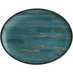 Blaue Bonna Ovale Servierplatten 24 cm aus Porzellan mikrowellengeeignet 