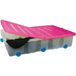 Pinke Spetebo Unterbettboxen aus Kunststoff mit Rollen 