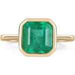 Emeraldfarbene Elegante Goldringe aus Gold 18 Karat mit Smaragd 