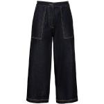 Dunkelblaue Waschbär Bio Nachhaltige Capri-Jeans aus Baumwolle für Damen Größe L 