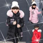Schwarze Gesteppte Kinderdaunenmäntel aus Pelz für Mädchen für den für den Winter 