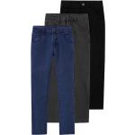 Dunkelgraue Yigga Skinny Jeans für Kinder mit Reißverschluss aus Denim für Jungen Größe 158 