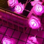 Rosa Romantische Solarlichterketten & Lichterketten für Außen batteriebetrieben 