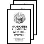 3 Stück Rahmen #354556 ALU Maxi Poster Qualitäts-Wechselrahmen der Marke Shinsuke® Profil: 30mm Aluminium für Maxi-Poster 61x91,5cm schwarz (mit Acryl