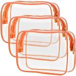 Orange Schminktaschen & Make-Up Taschen mit Flugzeug-Motiv durchsichtig mit Reißverschluss aus PVC für Herren klein 
