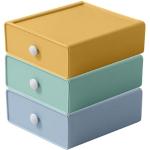 Blaue Schubladenboxen stapelbar 3-teilig 