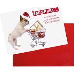 Rote lustige Weihnachtskarten 3-teilig 