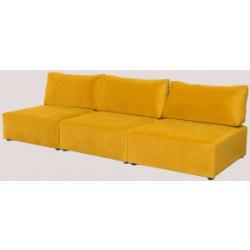 3-teiliges Modulares Sofa Aus Samt Kata Senf Sklum