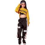 Gelbe Hip Hop Kinderoutfits & Kindersets maschinenwaschbar für Mädchen Größe 152 3-teilig 