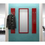 Rote Garderoben Sets & Kompaktgarderoben Breite 100-150cm, Höhe 100-150cm, Tiefe 0-50cm 3-teilig 