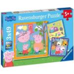 3 x 49 Teile Ravensburger Kinder Puzzle Peppa Pig Peppas Familie und Freunde 05579