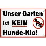 3 x Hinweisschild, Warnschild „Unser Garten ist kein Hunde-Klo“. Für Garten, Grundstück, Gebäude, Schule usw. Witterungsbeständig.