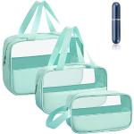 Blaue Schminktaschen & Make-Up Taschen durchsichtig mit Reißverschluss aus PVC für Damen klein 