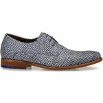 Dunkelblaue Business Derby Schuhe mit Schnürsenkel aus Leder für Herren Größe 44 