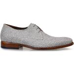 Hellgraue Business Derby Schuhe mit Schnürsenkel aus Leder für Herren Größe 43,5 
