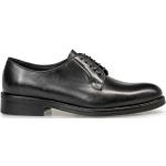 Schwarze Elegante Low Sneaker mit Schnürsenkel aus Kalbsleder für Damen Größe 37 für den für den Herbst 