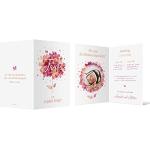 30 x Einladungskarten zur Taufe - Text und Foto einfach individuell selbst gestalten DIN A6 Klappkarten für Mädchen oder Jungen - Schmetterlingen Blume
