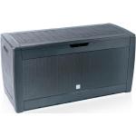 Anthrazitfarbene Moderne Auflagenboxen & Gartenboxen 301l - 400l aus Polyrattan mit Deckel 