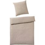 Sandfarbene Unifarbene Elegante Bettwäsche Sets & Bettwäsche Garnituren mit Reißverschluss aus Baumwolle 155x200 